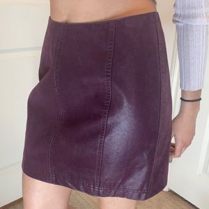 Free People XS Leather Skirt